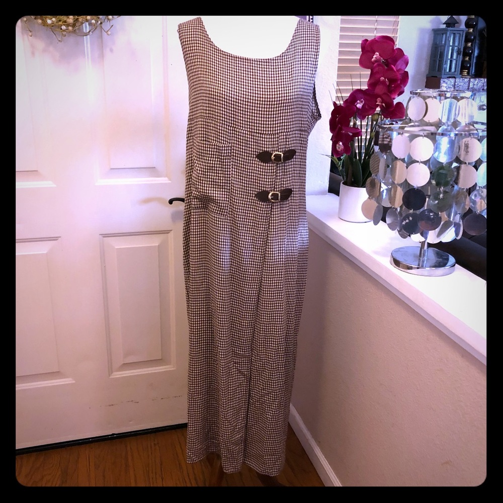 Trio New York Plaid Belted Accent Design Dress